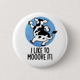 Macaron Rond 5 Cm J'Aime Le Déplacer Funny Cow Pun