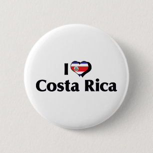 Macaron Rond 5 Cm J'aime le drapeau du Costa Rica
