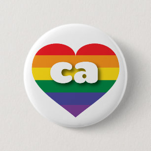 Macaron Rond 5 Cm J'aime le Gay pride californien