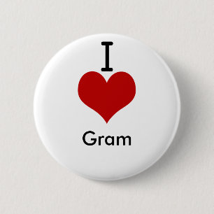 Macaron Rond 5 Cm J'aime le gramme (de coeur)