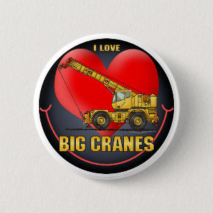 Macaron Rond 5 Cm J'aime le grand Pin de bouton de grues