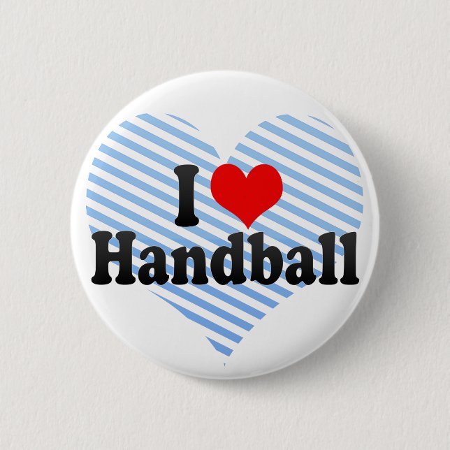 Macaron Rond 5 Cm J'aime le handball (Devant)