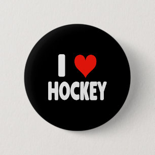 Macaron Rond 5 Cm J'aime le hockey - Maman de hockey Gardien de but