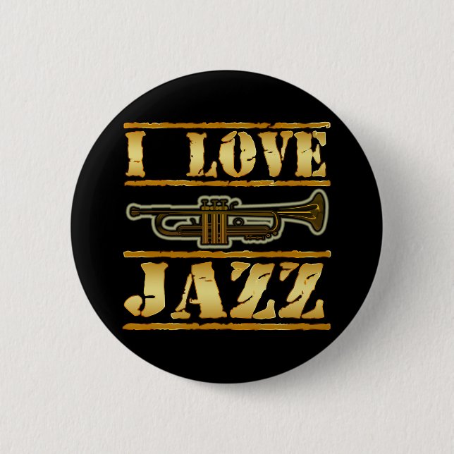 MACARON ROND 5 CM J'AIME LE JAZZ (Devant)