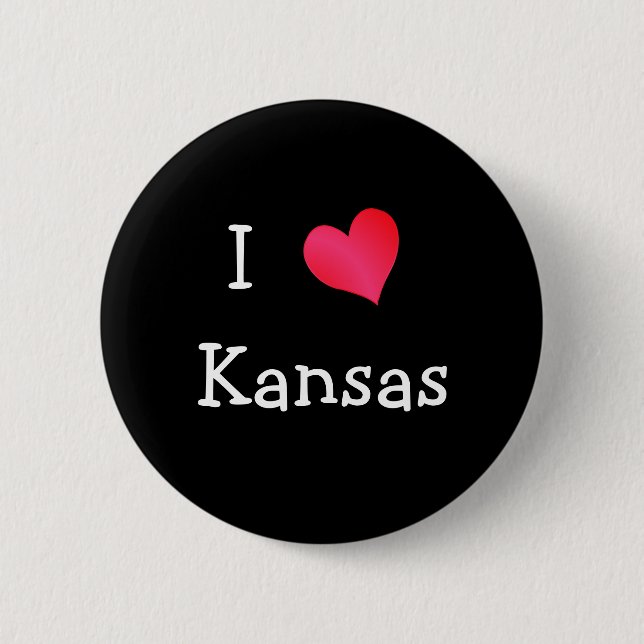 Macaron Rond 5 Cm J'aime le Kansas (Devant)