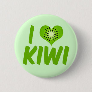 Macaron Rond 5 Cm J'aime le kiwi