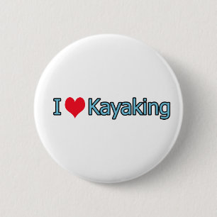 Macaron Rond 5 Cm J'aime le logo Kayaking