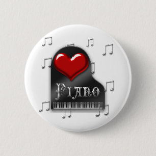 Macaron Rond 5 Cm J'aime le piano