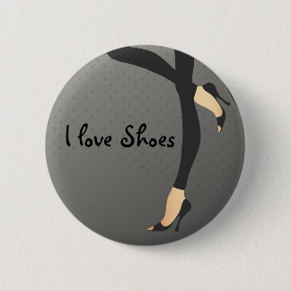Macaron Rond 5 Cm J'aime le Pin de mode de chaussures