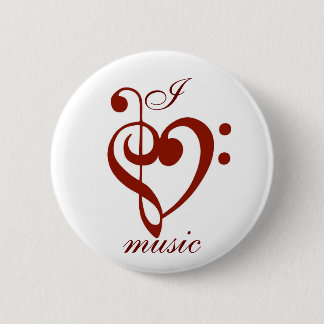 Macaron Rond 5 Cm J'aime le Pin de musique