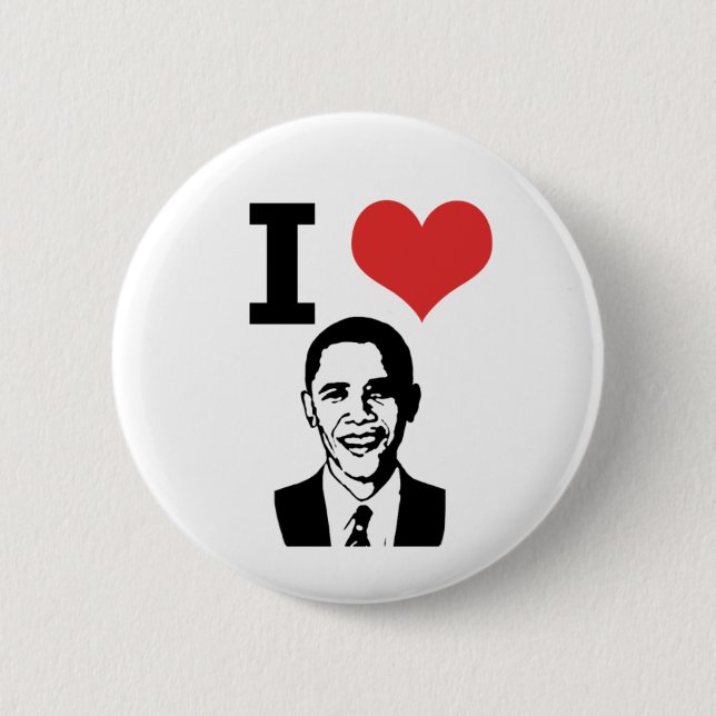 Macaron Rond 5 Cm J'aime le Pin d'Obama (Devant)