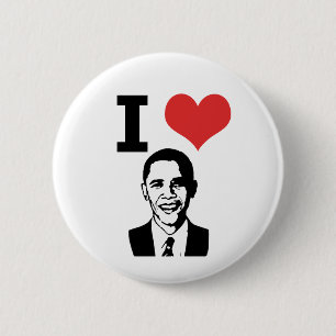 Macaron Rond 5 Cm J'aime le Pin d'Obama