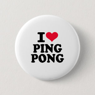 Macaron Rond 5 Cm J'aime le ping-pong