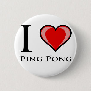 Macaron Rond 5 Cm J'aime le ping-pong
