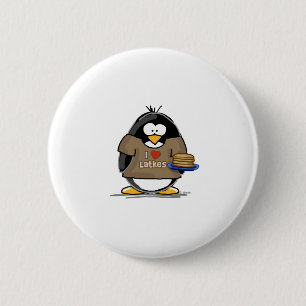 Macaron Rond 5 Cm J'aime le pingouin de Latkes
