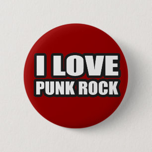 Macaron Rond 5 Cm J'AIME LE PUNK ROCK pour les filles punks des