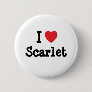 Macaron Rond 5 Cm J'aime le T-shirt au coeur de Scarlet