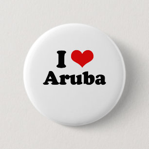 Macaron Rond 5 Cm J'aime le T-shirt d'Aruba