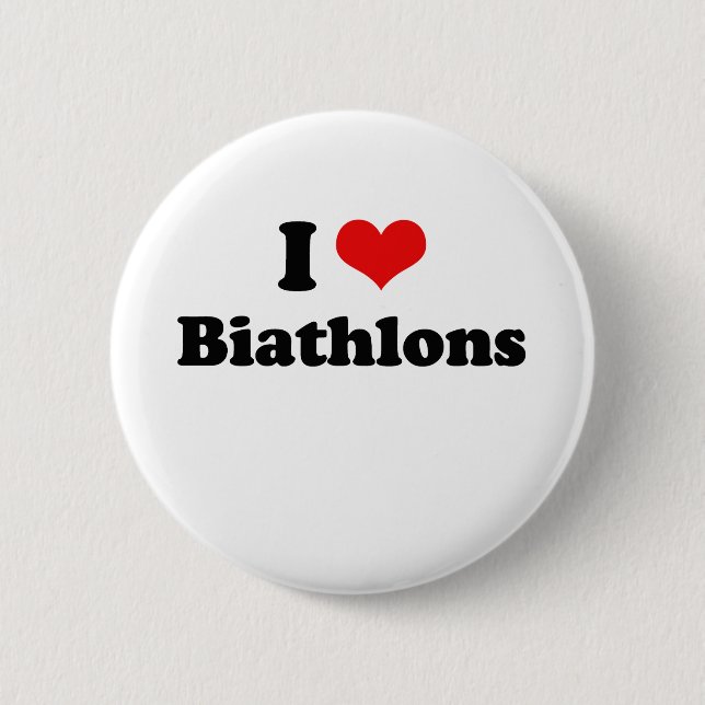 Macaron Rond 5 Cm J'aime le T-shirt de biathlons (Devant)
