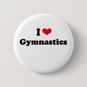 Macaron Rond 5 Cm J'aime le T-shirt de gymnastique