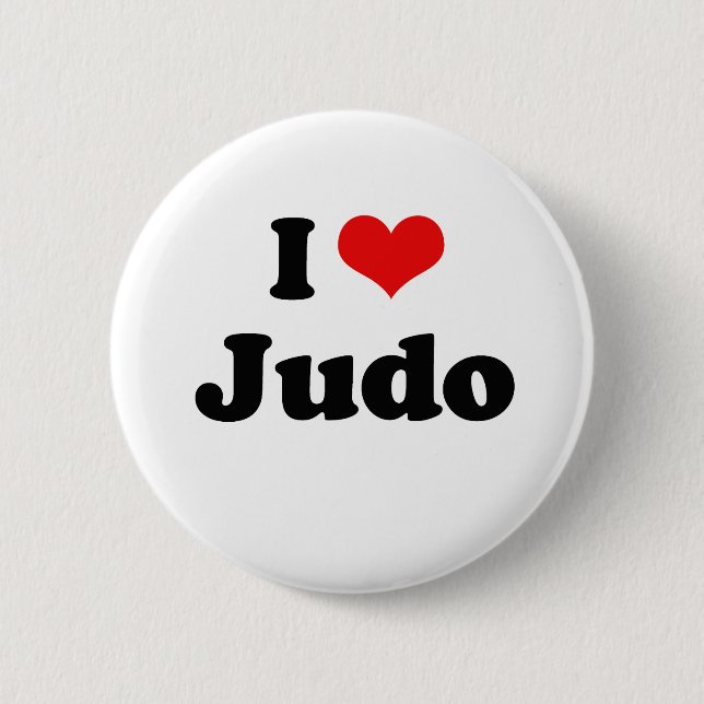 Macaron Rond 5 Cm J'aime le T-shirt de judo (Devant)
