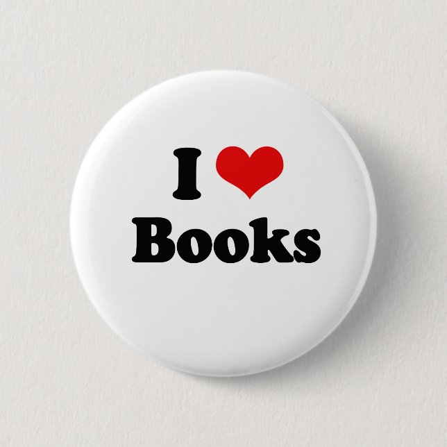 Macaron Rond 5 Cm J'aime le T-shirt de livres (Devant)
