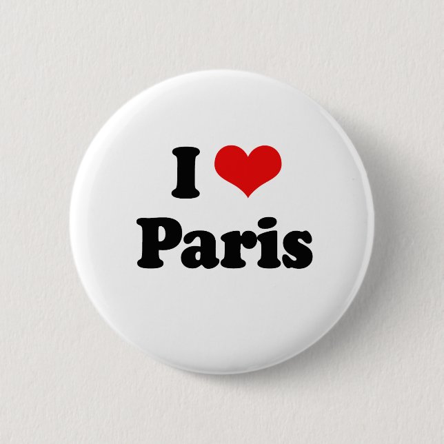 Macaron Rond 5 Cm J'aime le T-shirt de Paris (Devant)