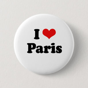 Macaron Rond 5 Cm J'aime le T-shirt de Paris