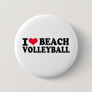 Macaron Rond 5 Cm J'aime le volleyball de plage