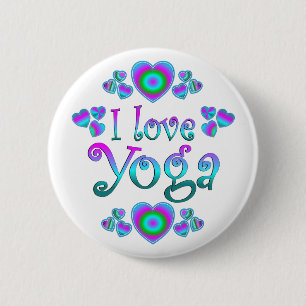 Macaron Rond 5 Cm J'aime le yoga