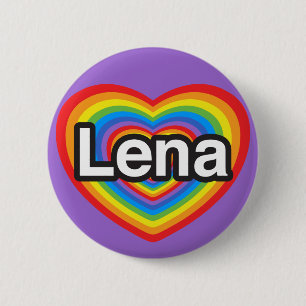 Macaron Rond 5 Cm J'aime Lena. Je t'aime Lena. Cœur