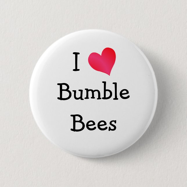 Macaron Rond 5 Cm J'Aime Les Abeilles Bumble (Devant)