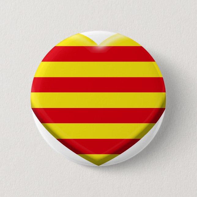 Macaron Rond 5 Cm J'aime les Catalans (Devant)
