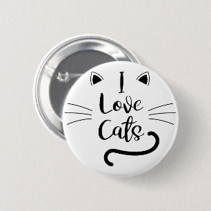 Macaron Rond 5 Cm J'aime les chats