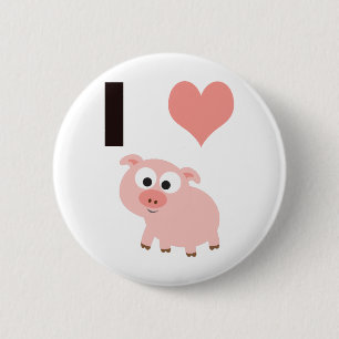 Macaron Rond 5 Cm J'aime les cochons