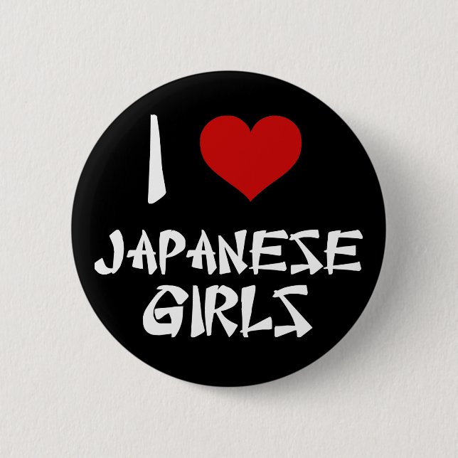 Macaron Rond 5 Cm J'aime les filles japonaises (Devant)