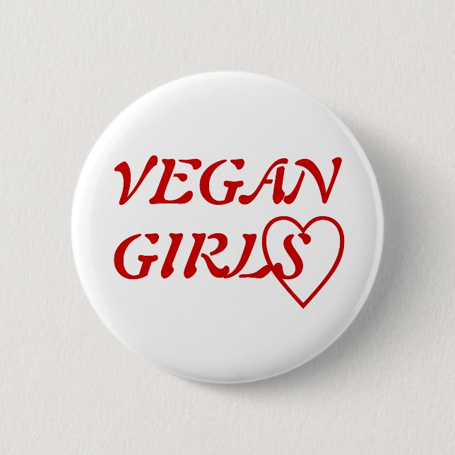 Macaron Rond 5 Cm J'aime les filles végétaliennes (Devant)