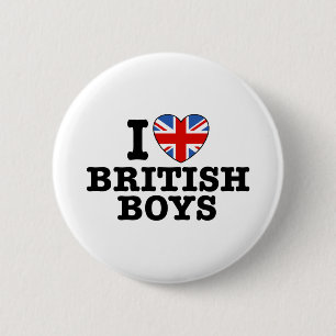 Macaron Rond 5 Cm J'Aime Les Garçons Britanniques