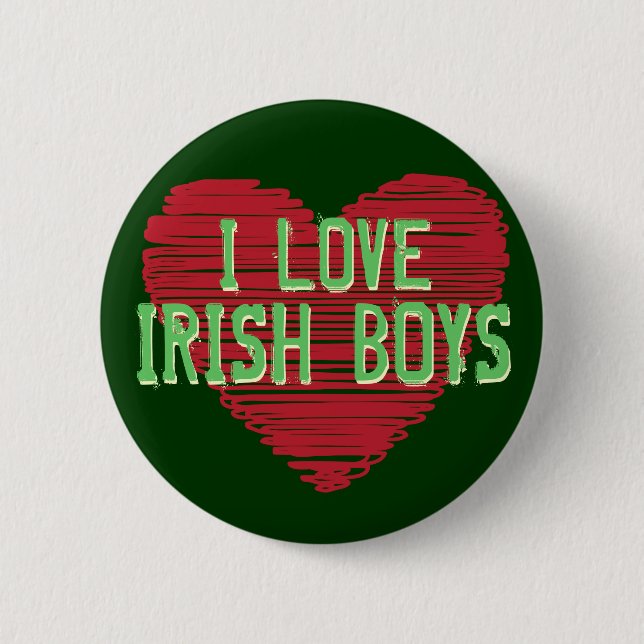 Macaron Rond 5 Cm J'aime les garçons irlandais ! Bouton du jour de (Devant)
