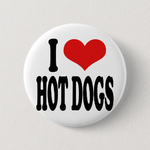 Macaron Rond 5 Cm J'aime les hot-dogs