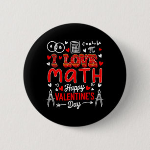 Macaron Rond 5 Cm J'aime les maths Joyeuse Saint-Valentin Prof de ma