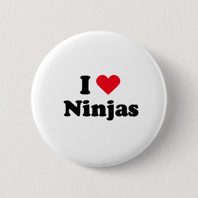 Macaron Rond 5 Cm J'aime les ninjas (Devant)