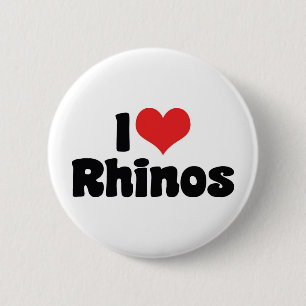 Macaron Rond 5 Cm J'aime les rhinocéros à cœur - Amateur de rhinocér
