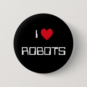 Macaron Rond 5 Cm J'aime les robots