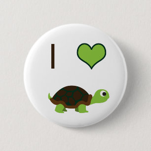 Macaron Rond 5 Cm J'aime les tortues