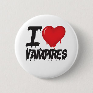 Macaron Rond 5 Cm J'aime les vampires