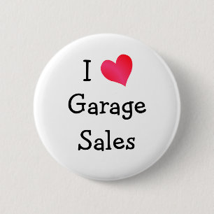 Macaron Rond 5 Cm J'aime les ventes de garages