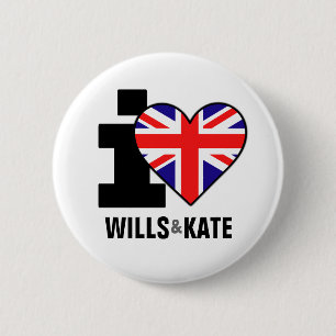 Macaron Rond 5 Cm J'aime les volontés et le bouton de Kate