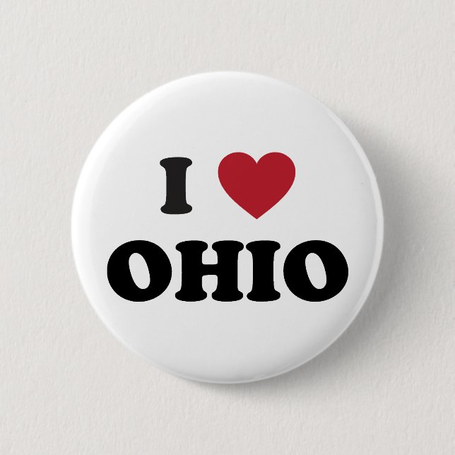 Macaron Rond 5 Cm J'aime l'Ohio (Devant)