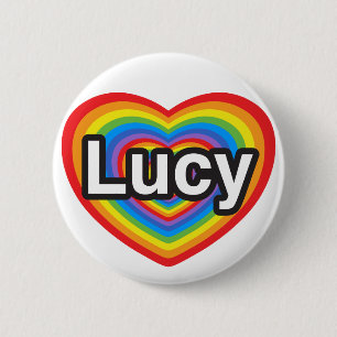 Macaron Rond 5 Cm J'aime Lucy. Je t'aime Lucy. Coeur